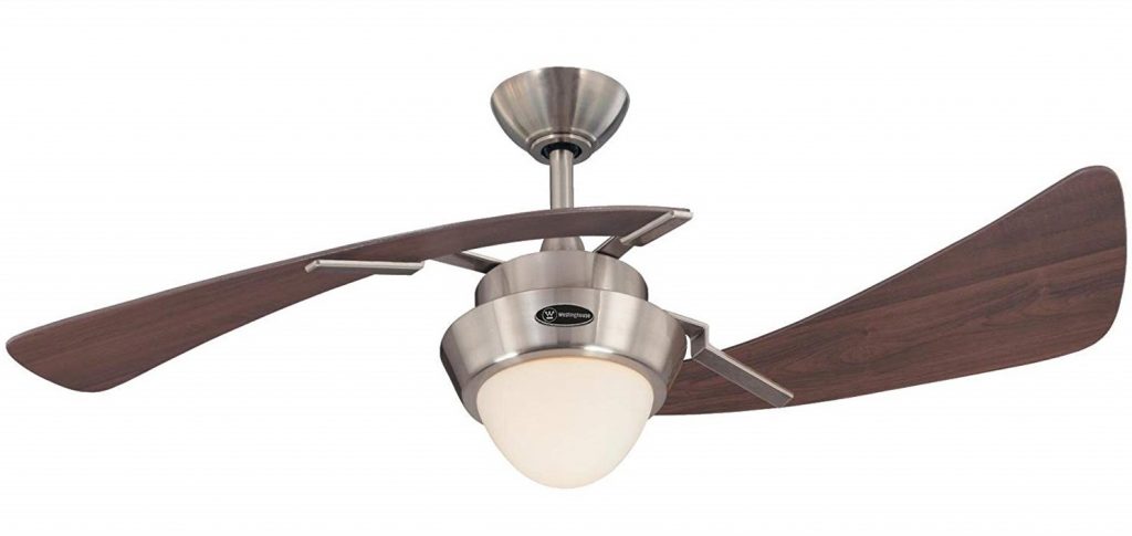 7214100 Harmony 48-Inch Brushed Nickel Indoor Ceiling Fan, Light Kit with Opal Frosted Glass