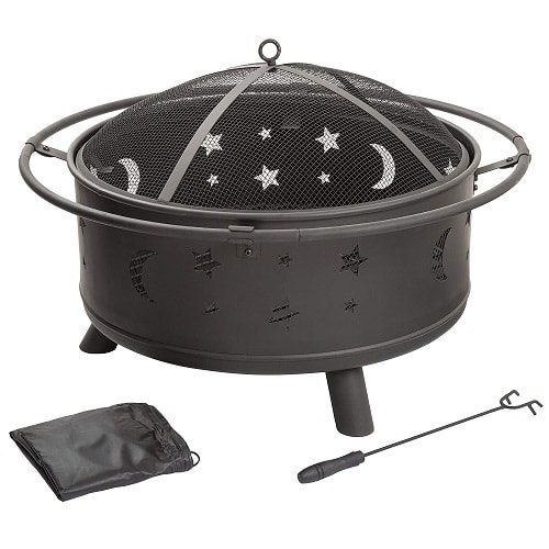 Pure Garden Round Star and Moon Fire Pit