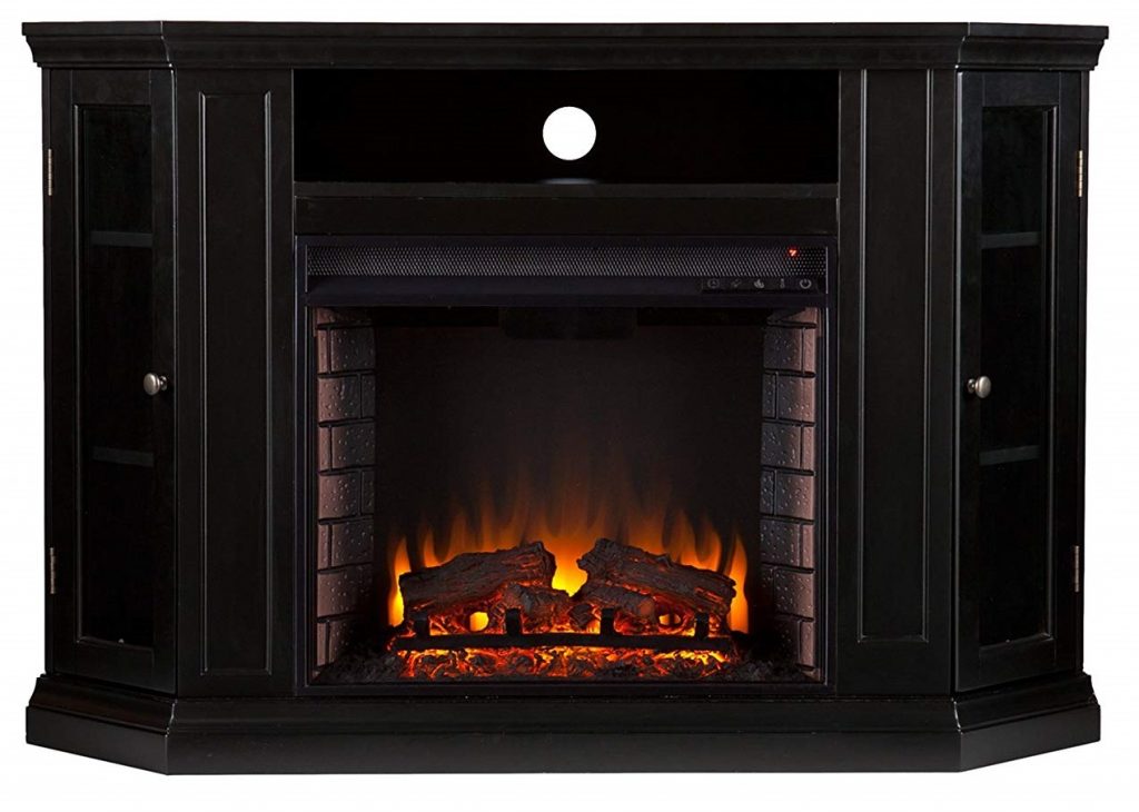 Southern Enterprises Claremont Convertible Media Electric Fireplace 48" Wide, Black Finish