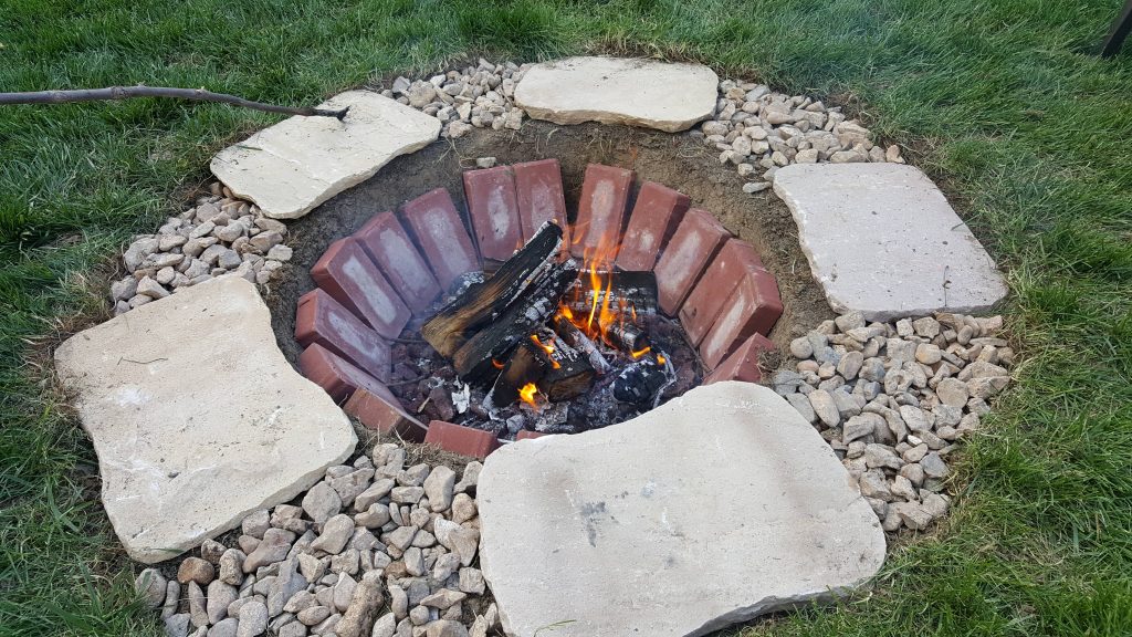 In-Ground Stone and Brick Fire Pit