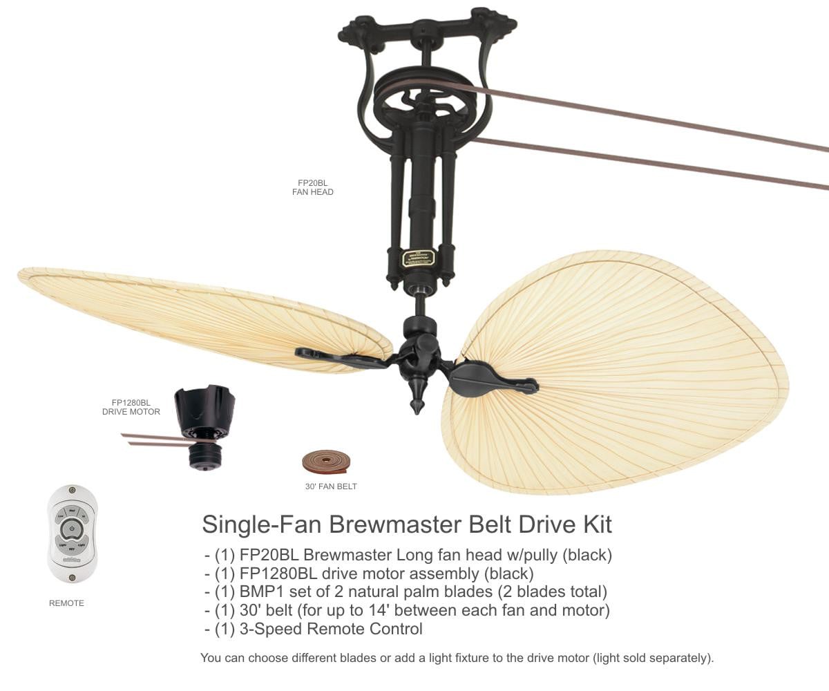 Fanimation Brewmaster Long Neck Ceiling Fan (FP1280BL-FP20BL-BMP1)