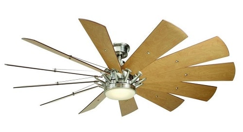  Home Decorators Collection Trudeau 60 in. LED Brushed Nickel Ceiling Fan