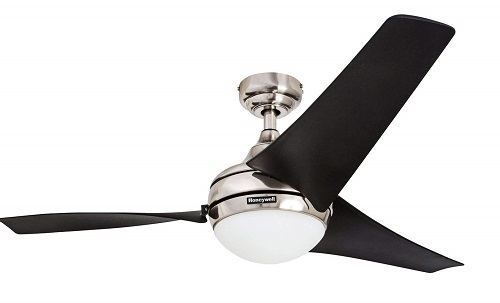  Honeywell Ceiling Fans 50195 Rio 54" Ceiling Fan with Integrated Light Kit and Remote Control, Brushed Nickel