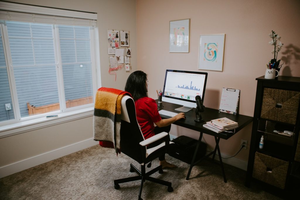 Woman Working on Desk